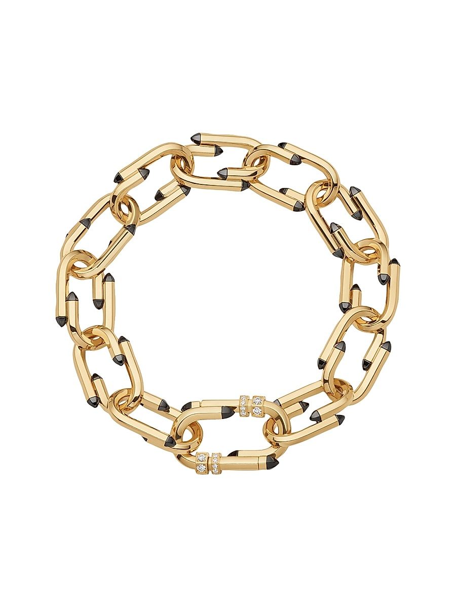 Women's Try Me 18K Yellow Gold, Black Onyx & 0.026 TCW Diamond Bracelet - Yellow Gold