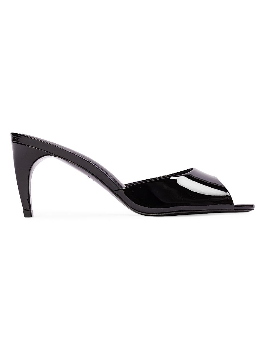 Women's Jazz 70MM Mule Sandals - Black Patent Leather - Size 12