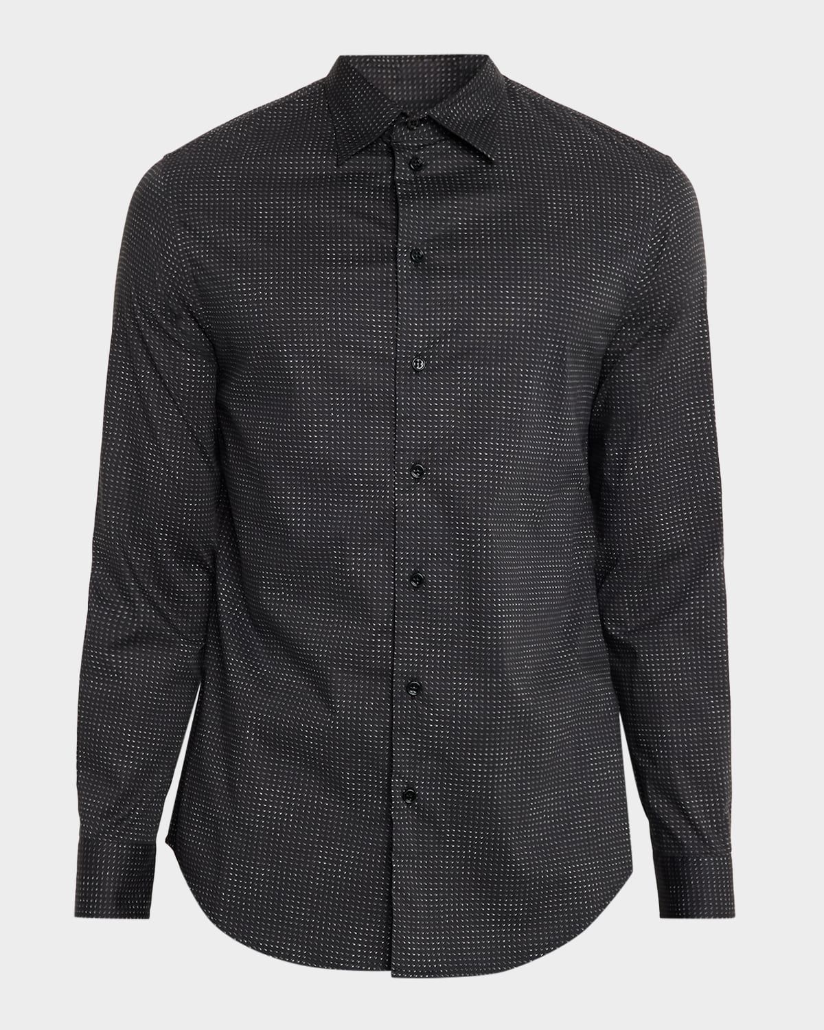Men & apos;s Cotton Micro-Pattern Sport Shirt