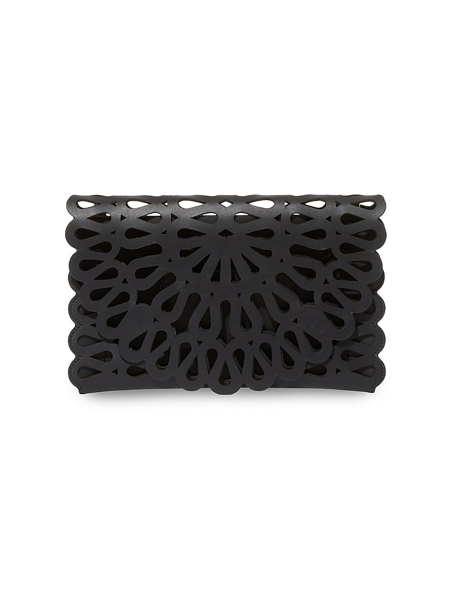 Women's McCall Laser-Cut Leather Clutch - Pale Pink