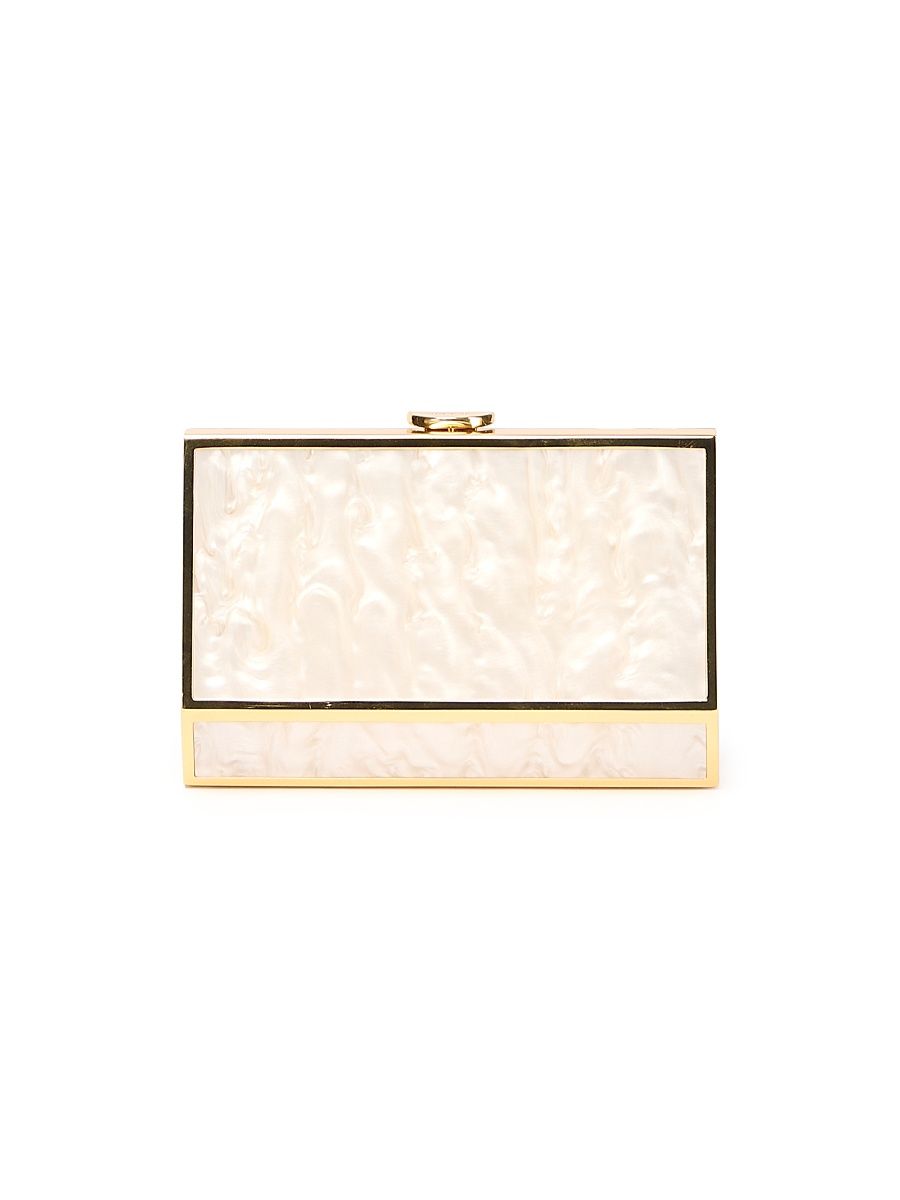 Women's Maddox Marble-Finish Acrylic Convertible Clutch - Pearl
