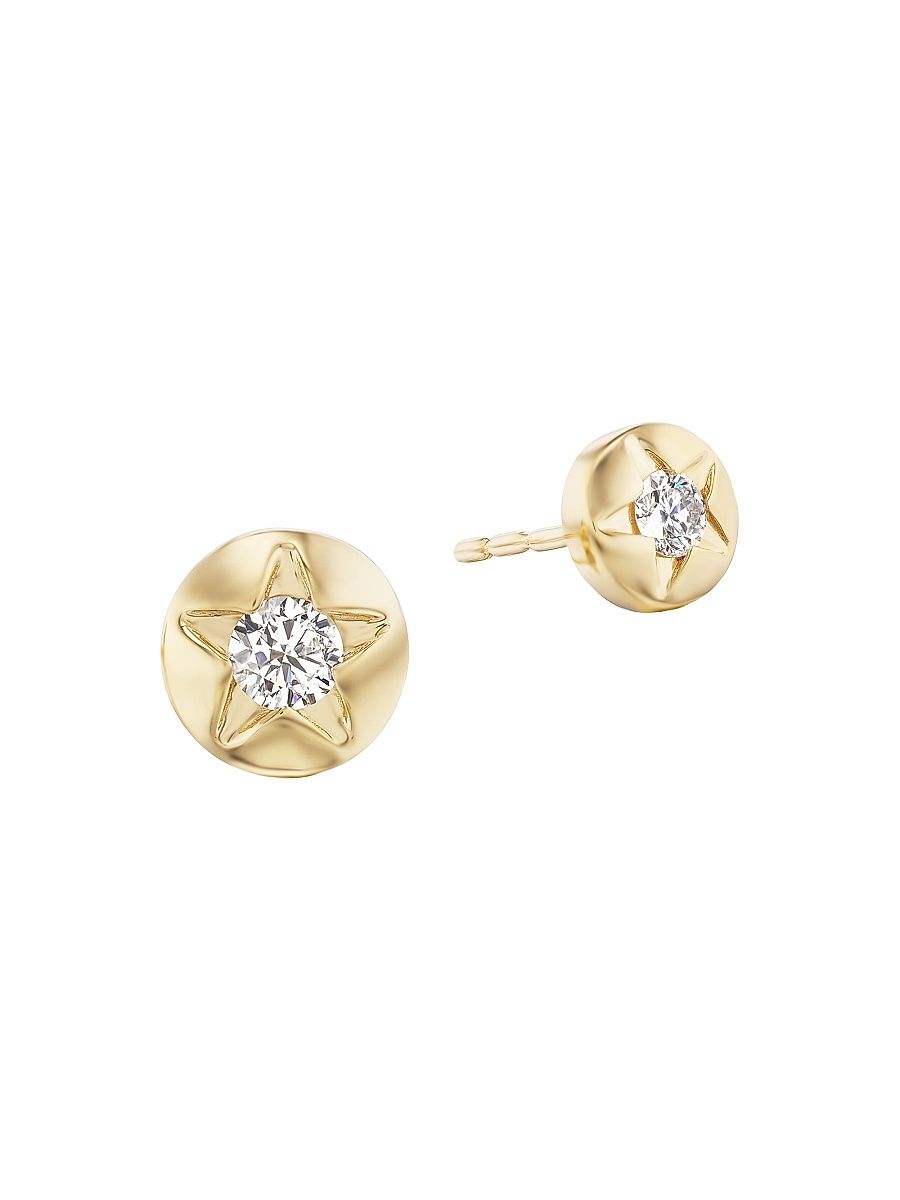 Women's Tarot L'imperatrice 18K Gold & Diamond Star Earrings - Yellow Gold
