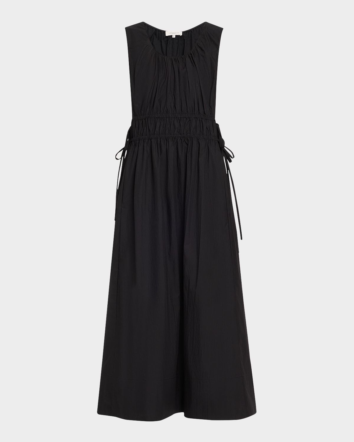 Sleeveless Gathered-Waist Midi Dress