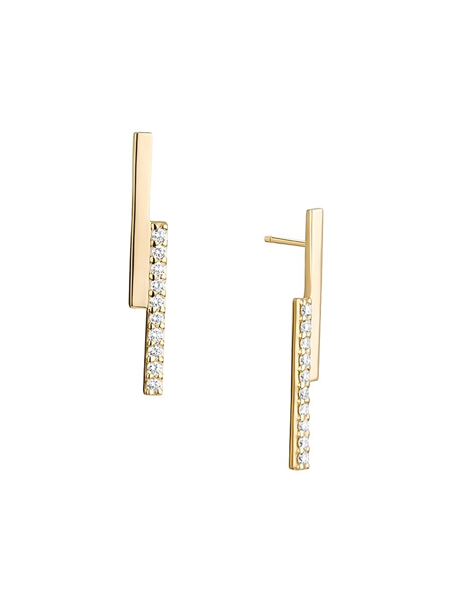 Women's Flawless Edge 14K Yellow Gold & 0.28 TCW Diamond Stud Earrings - Yellow Gold