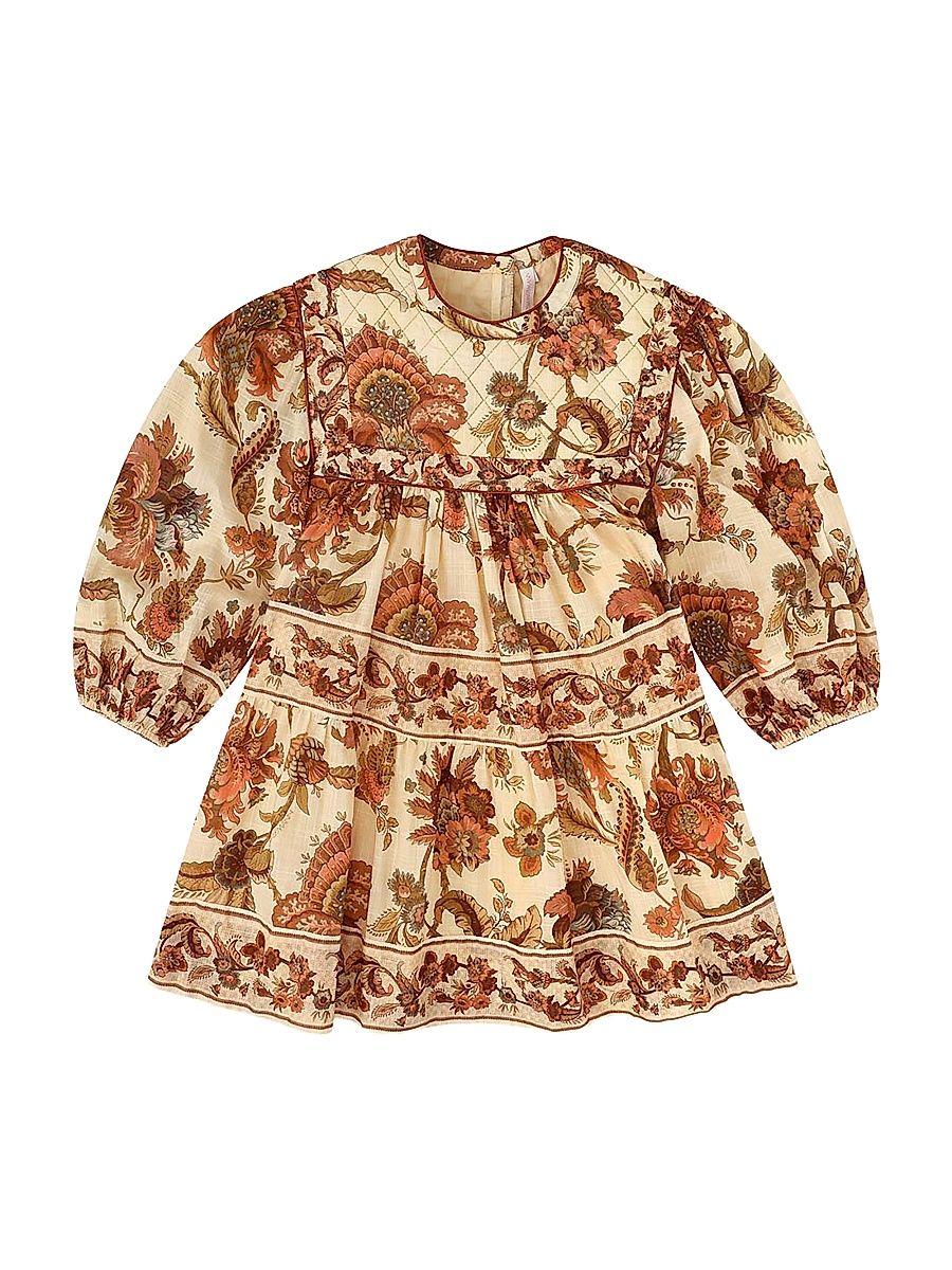 Little Girl's & Girl's Aster Quilted Cotton Dress - Cream Jacobean - Size 12