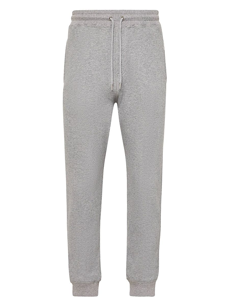 Men's Cuffed Cotton Sweatpants - Mid Grey Melange - Size XL