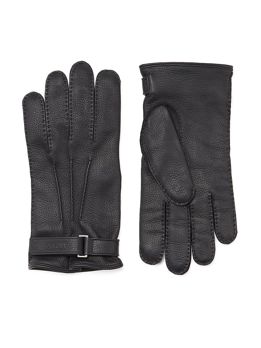 Men's Deerskin Gloves - Black - Size XL