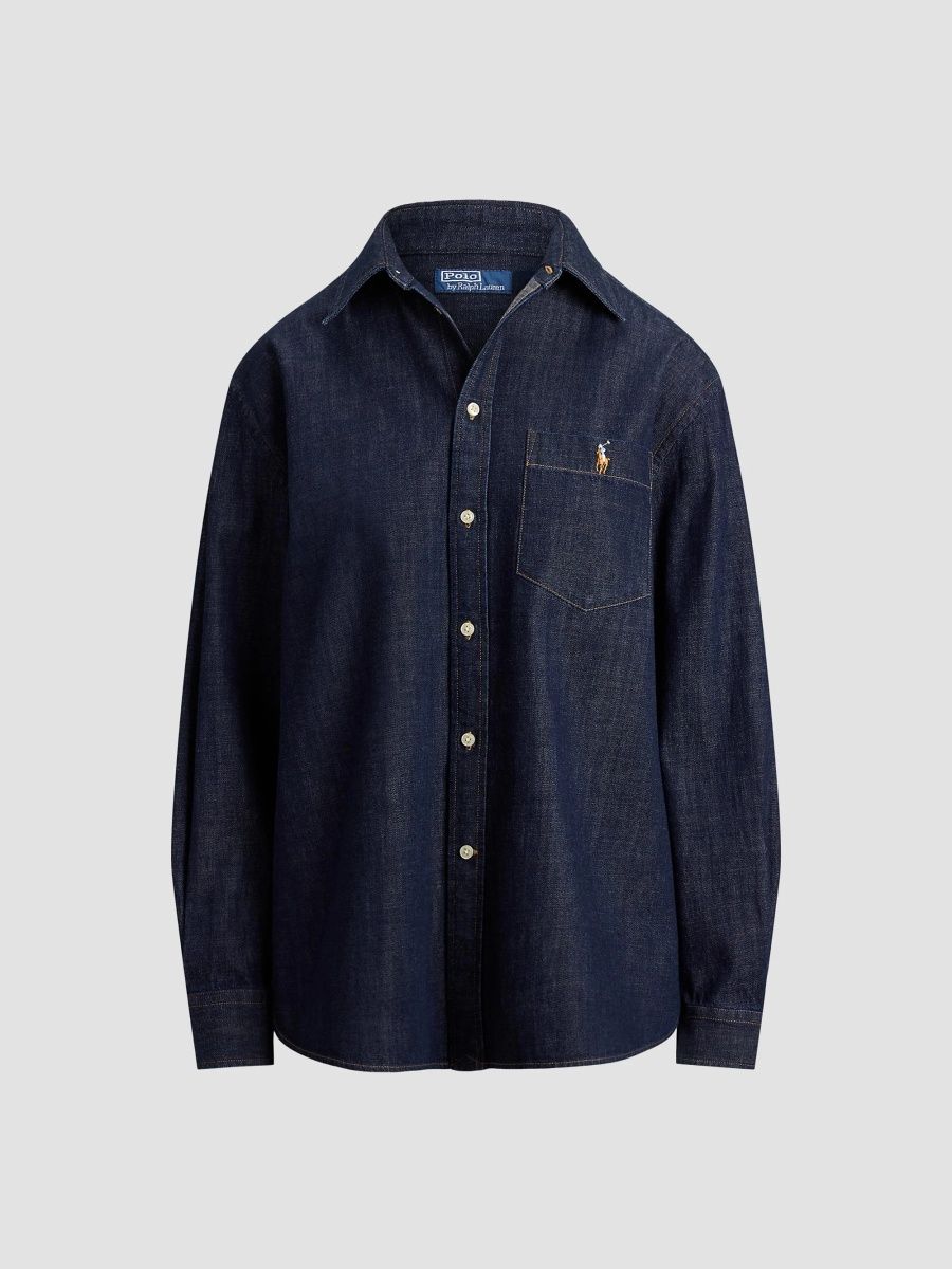 Polo Ralph Lauren Women's The Big Denim Shirt - Jemisons Wash - Size Large