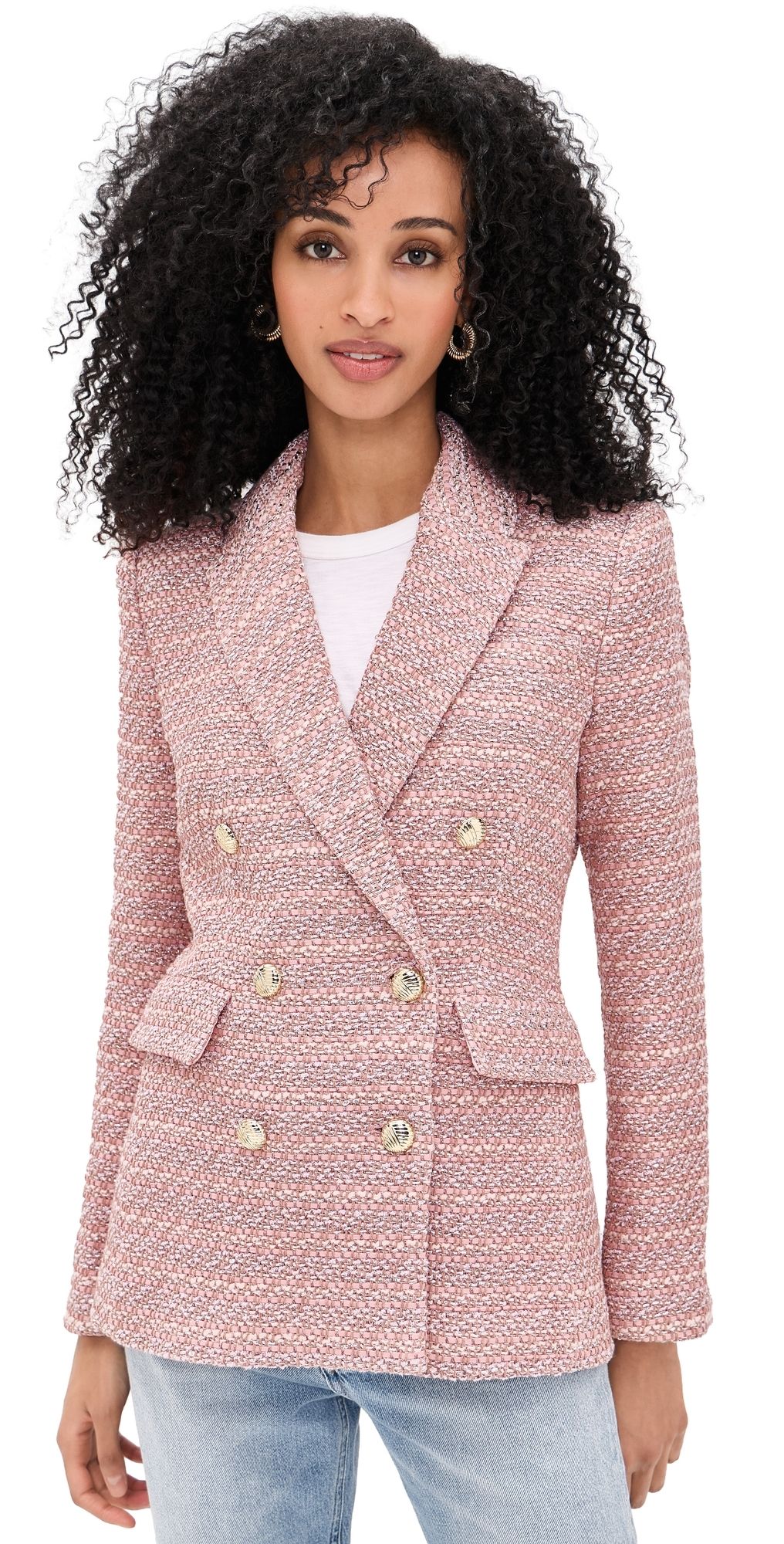 Generation Love Arielle Tweed Blazer Pink Multi XS