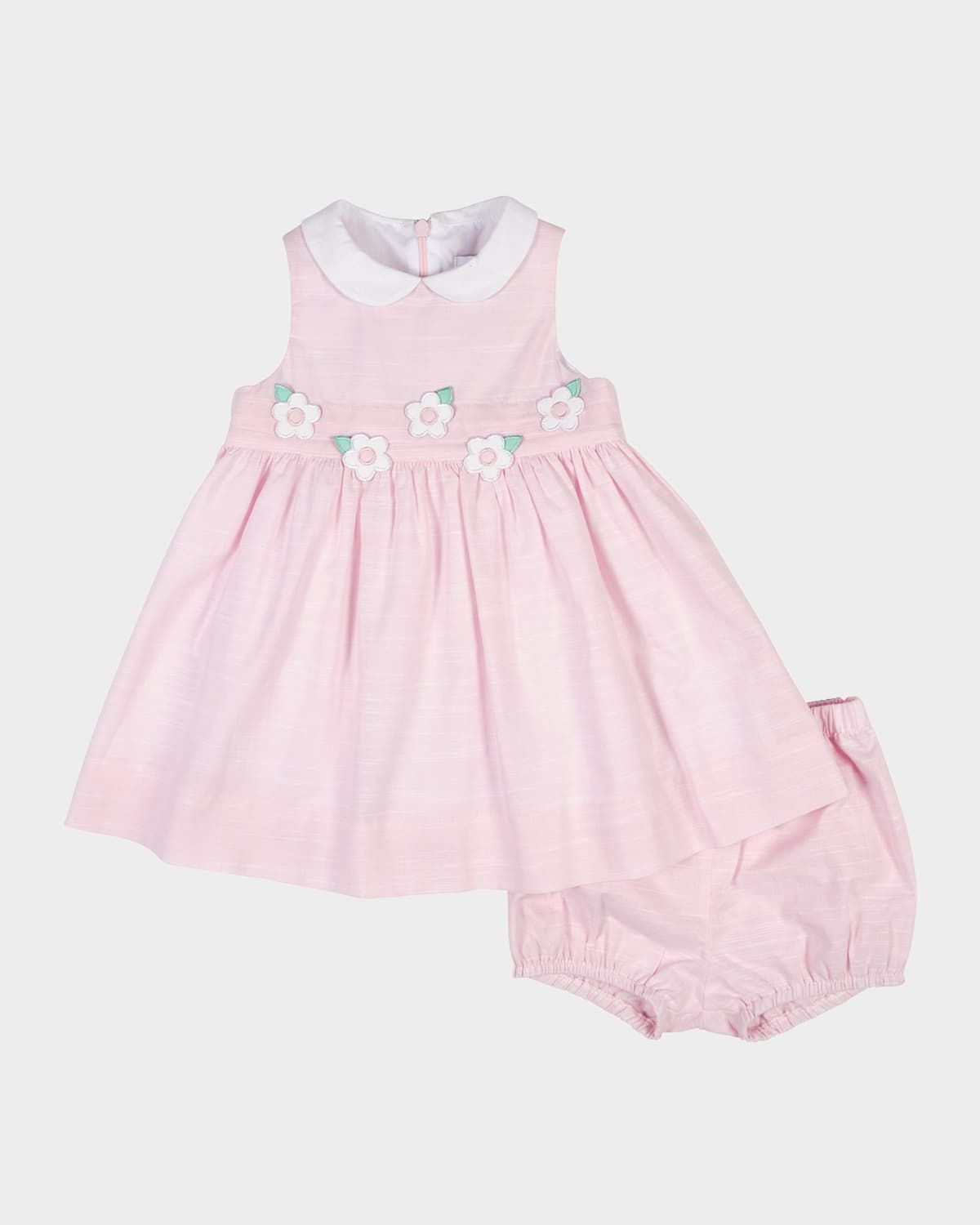 Girl & apos;s Linen-Look Sleeveless Dress & Bloomers Set, Size 3M-24M
