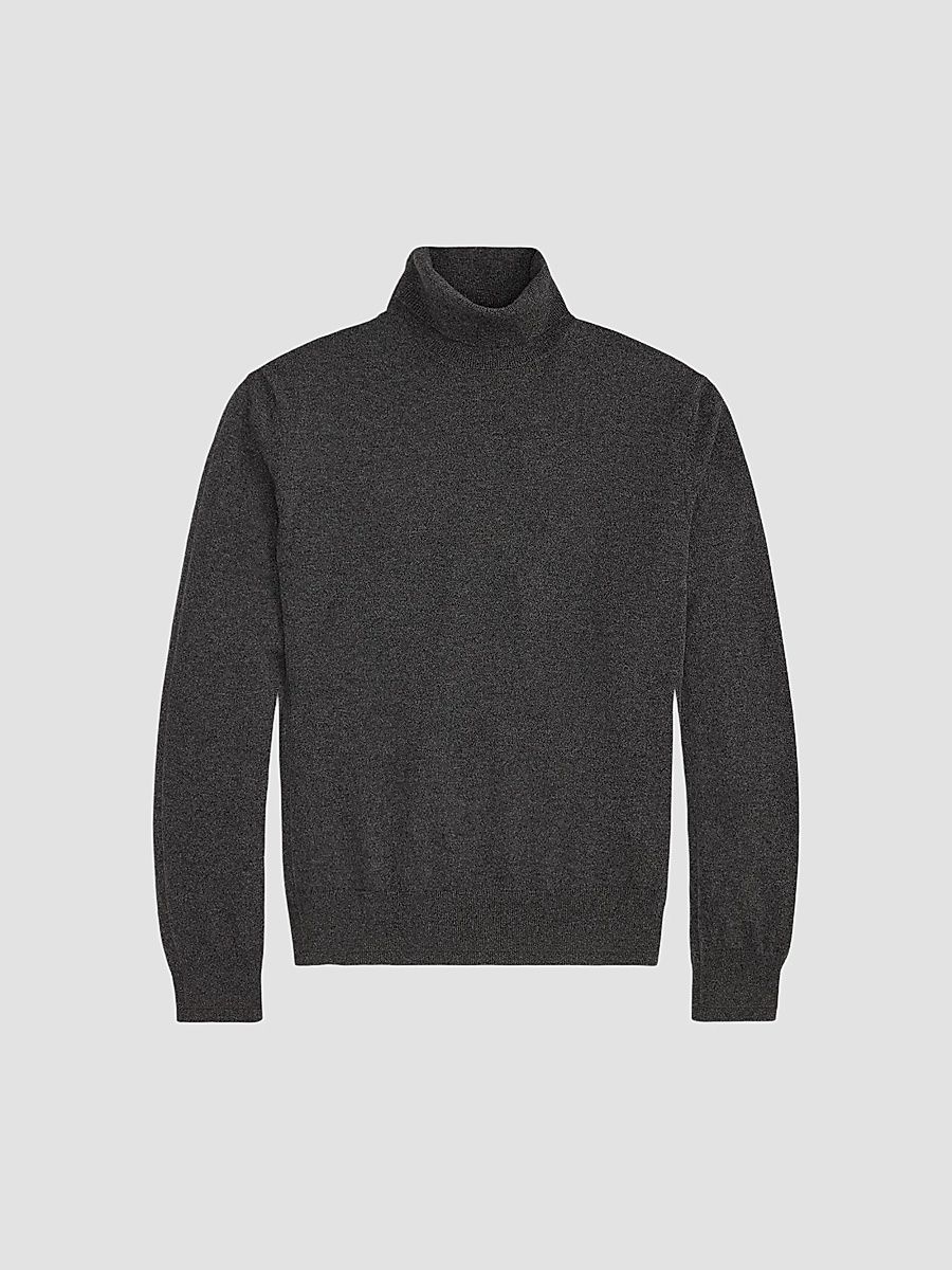 Ralph Lauren Purple Label Men's Cashmere Turtleneck Sweater - Dark Grey Melange - Size XXL