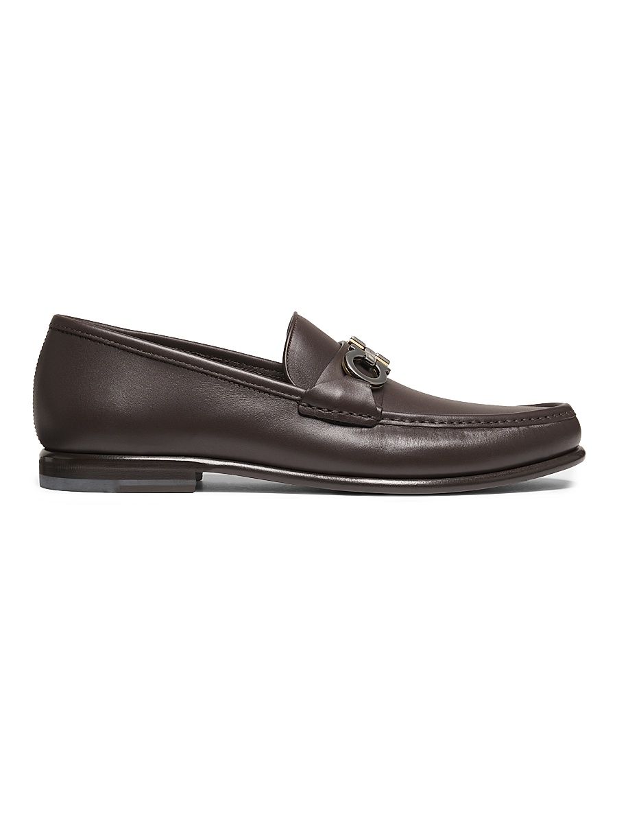 Men's Avril Gancini Leather Loafers - Moro - Size 10.5