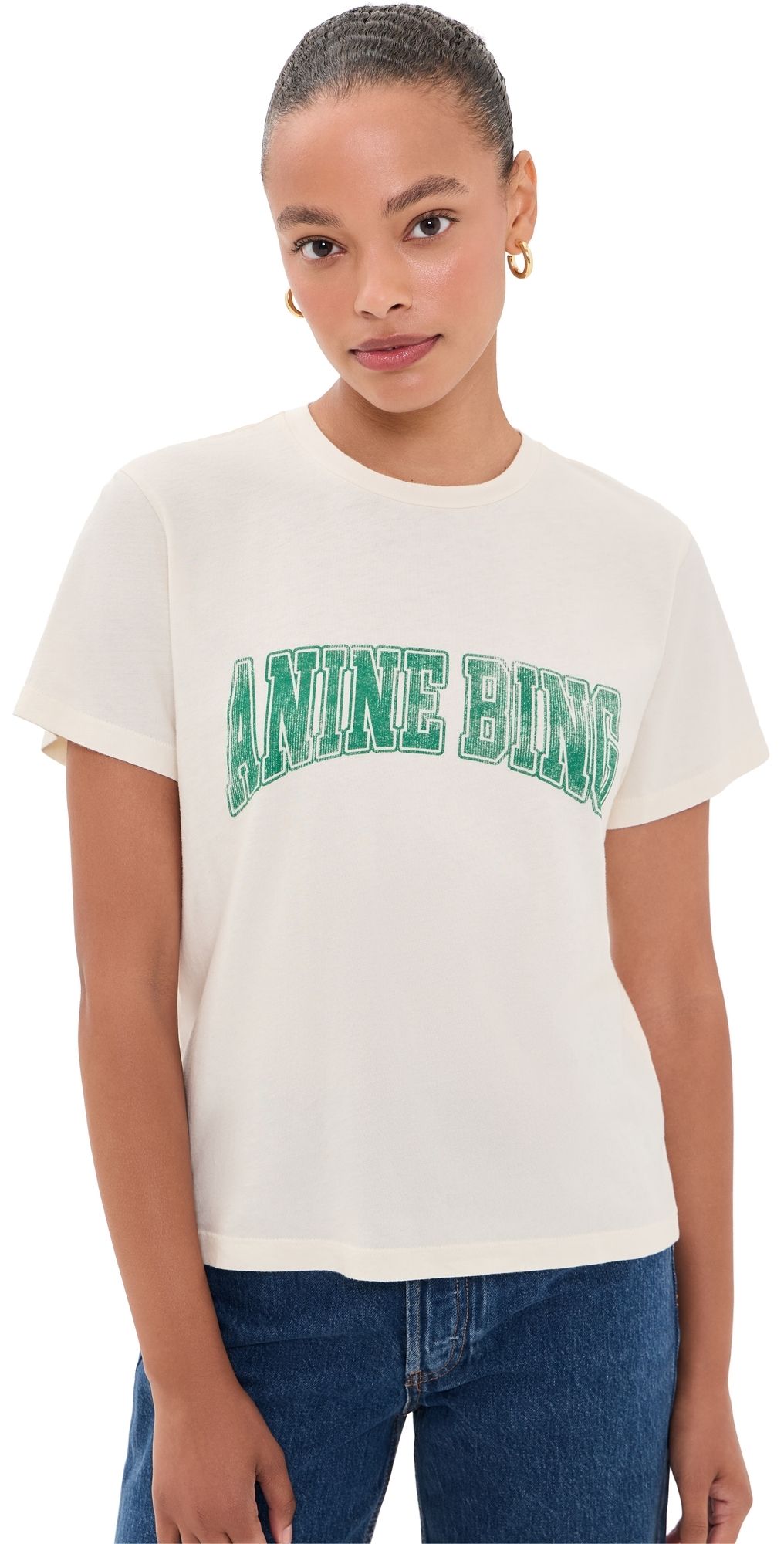 ANINE BING Shelley Tee Ecru XS
