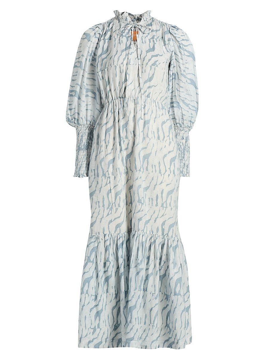 Women's Tomori Printed Midi-Dress - Light Blue - Size XL