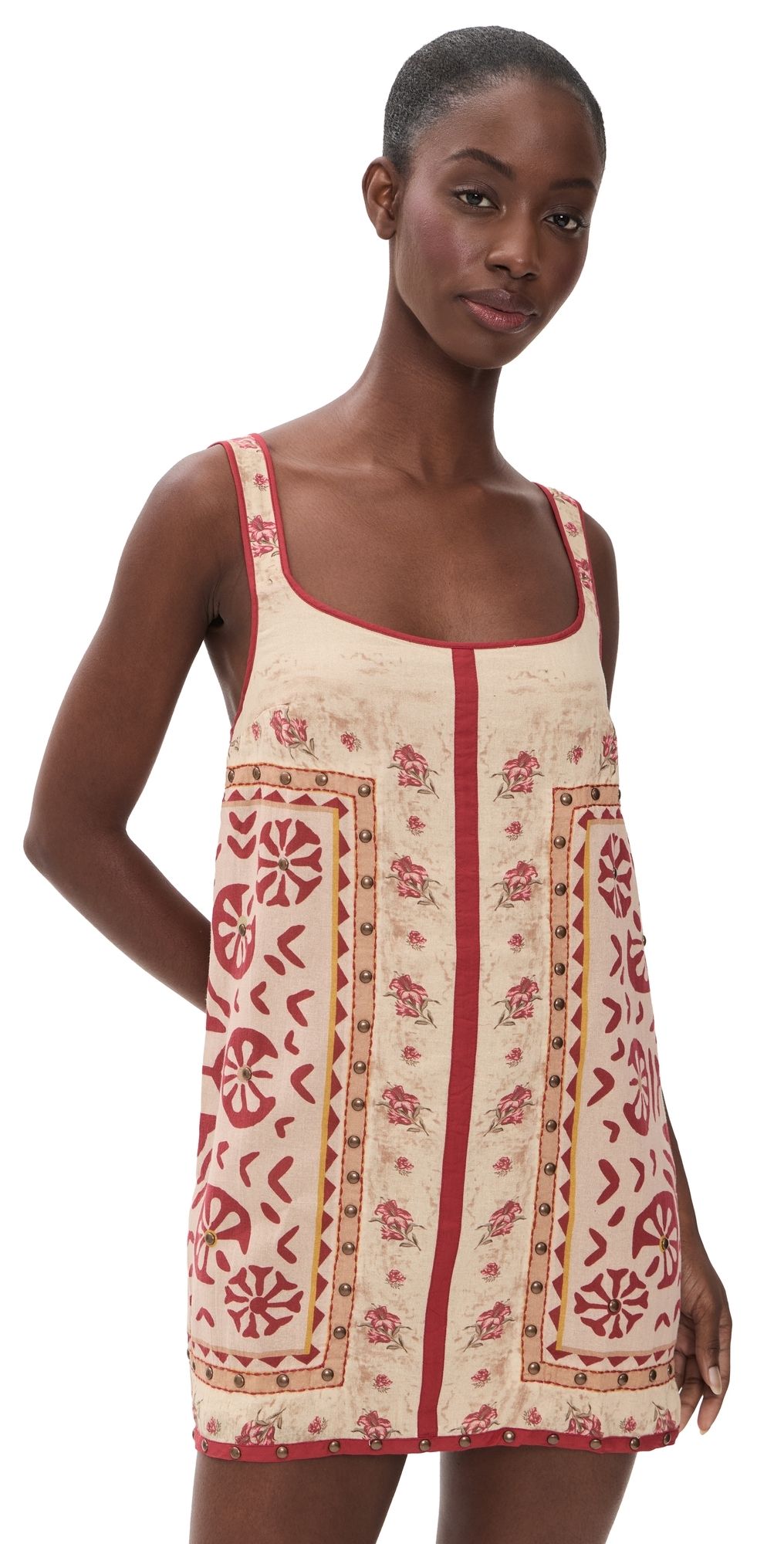 Free People Fleur Mini Shift Dress Tea Combo M