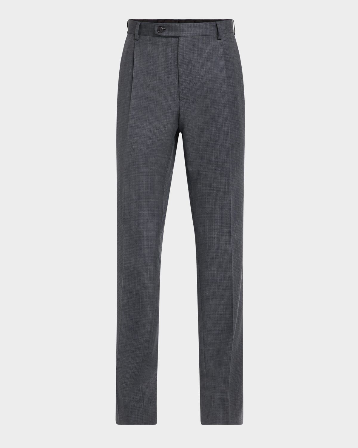 Men & apos;s Textured Wool Dress Pants