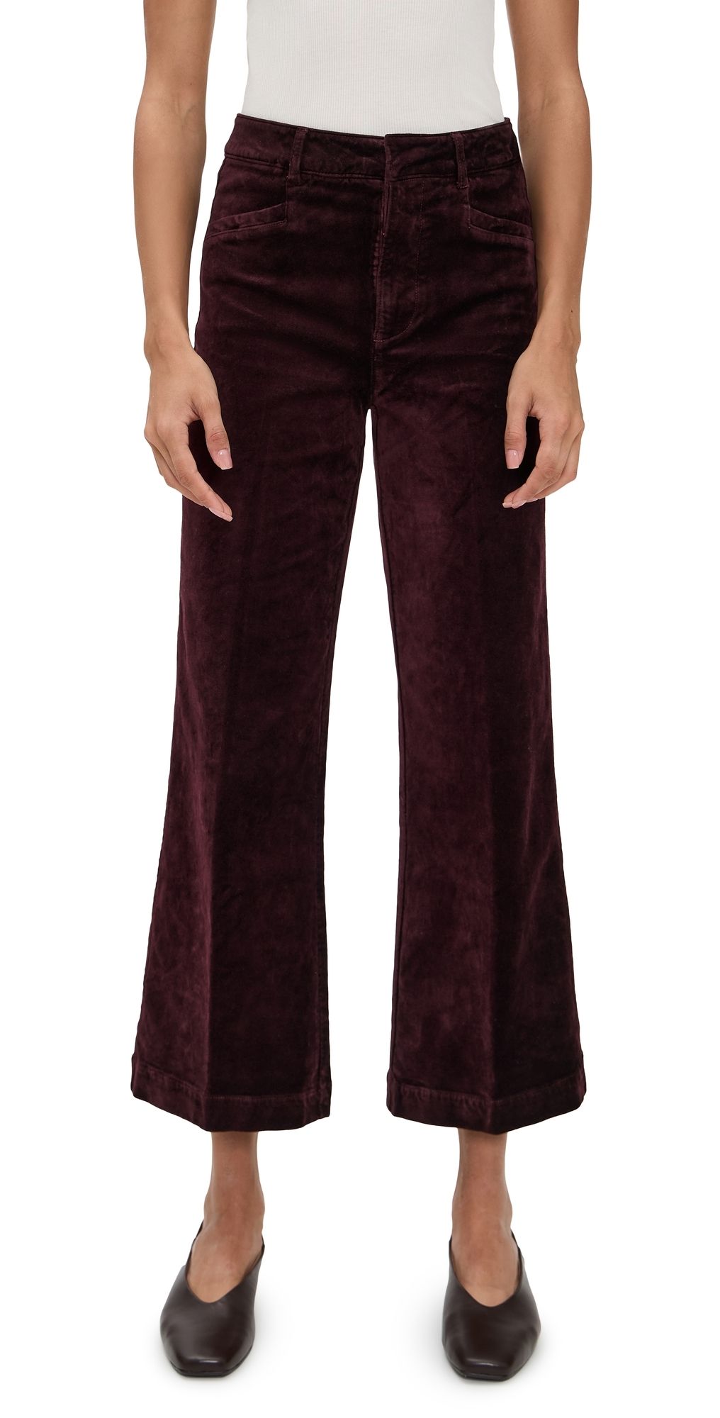 PAIGE Clean Front Anessa Trousers Aubergine 23