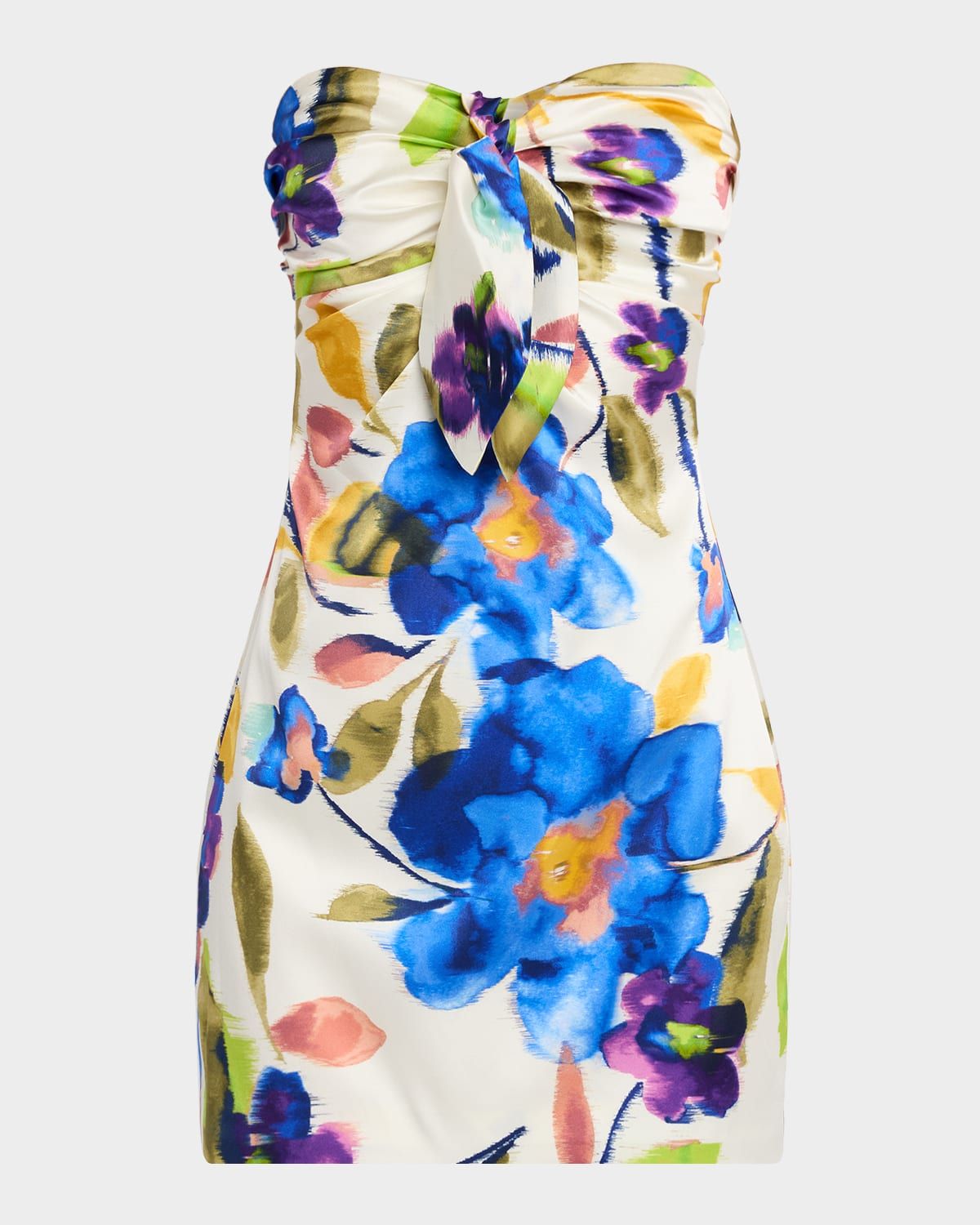 Orion Strapless Floral-Print Bodycon Mini Dress