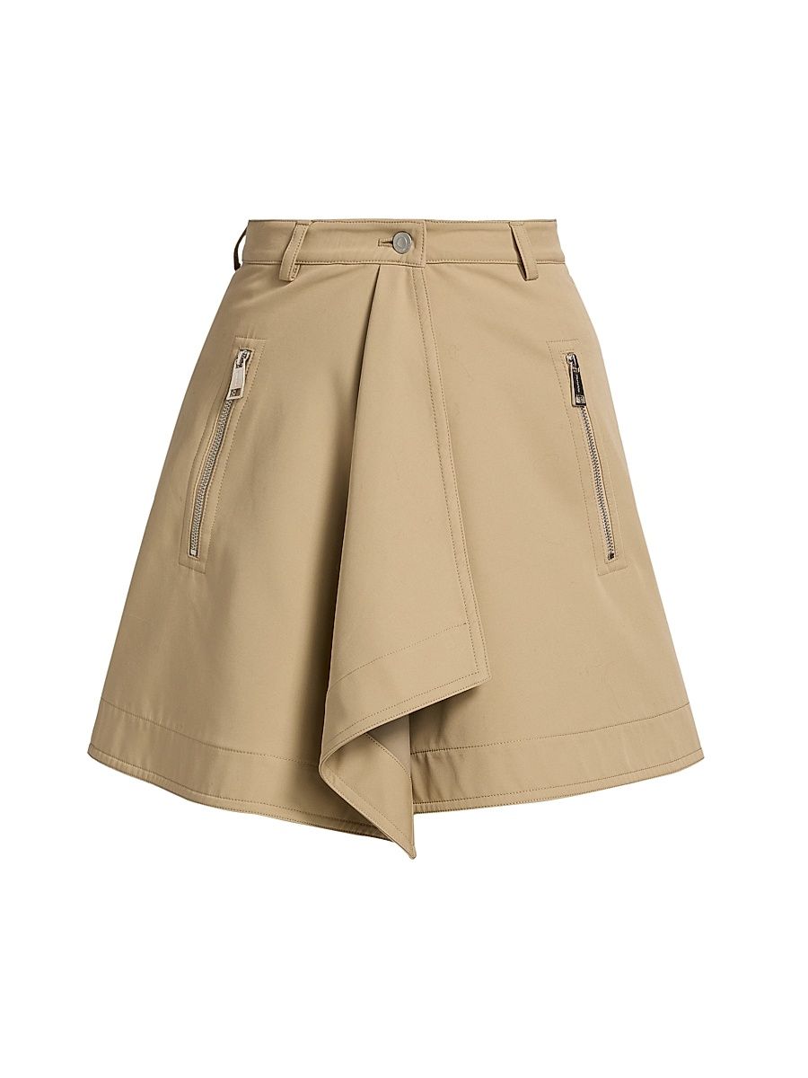 Women's Grow Inge Cotton Front-Draped Miniskirt - Beige - Size Small