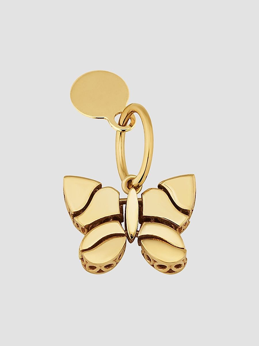 Women's Mosaic Butterfly Pendant Charm in 14K Yellow Gold - Gold