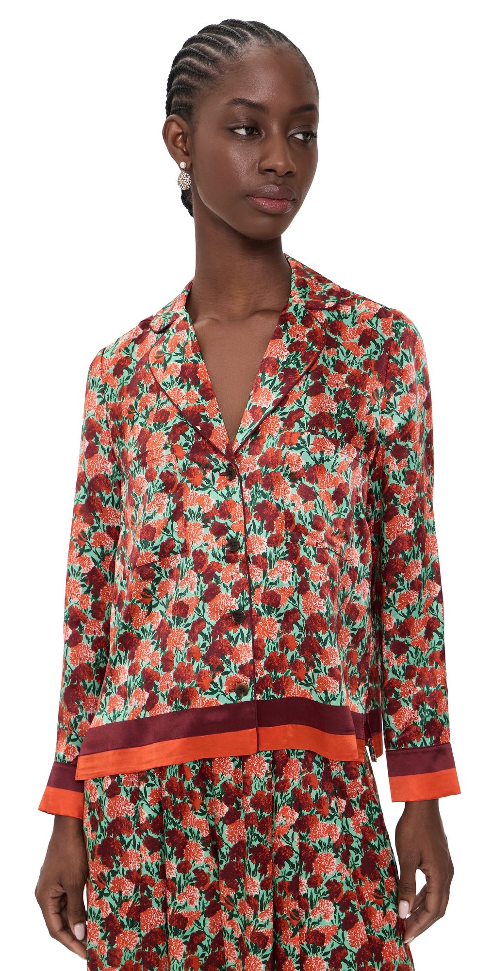 Hunter Bell Roxy Silk Top Crimson Blossom M