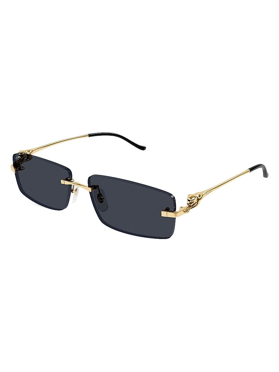 Men's Cartier Panthère Classic 58MM Rectangular Sunglasses - Gold