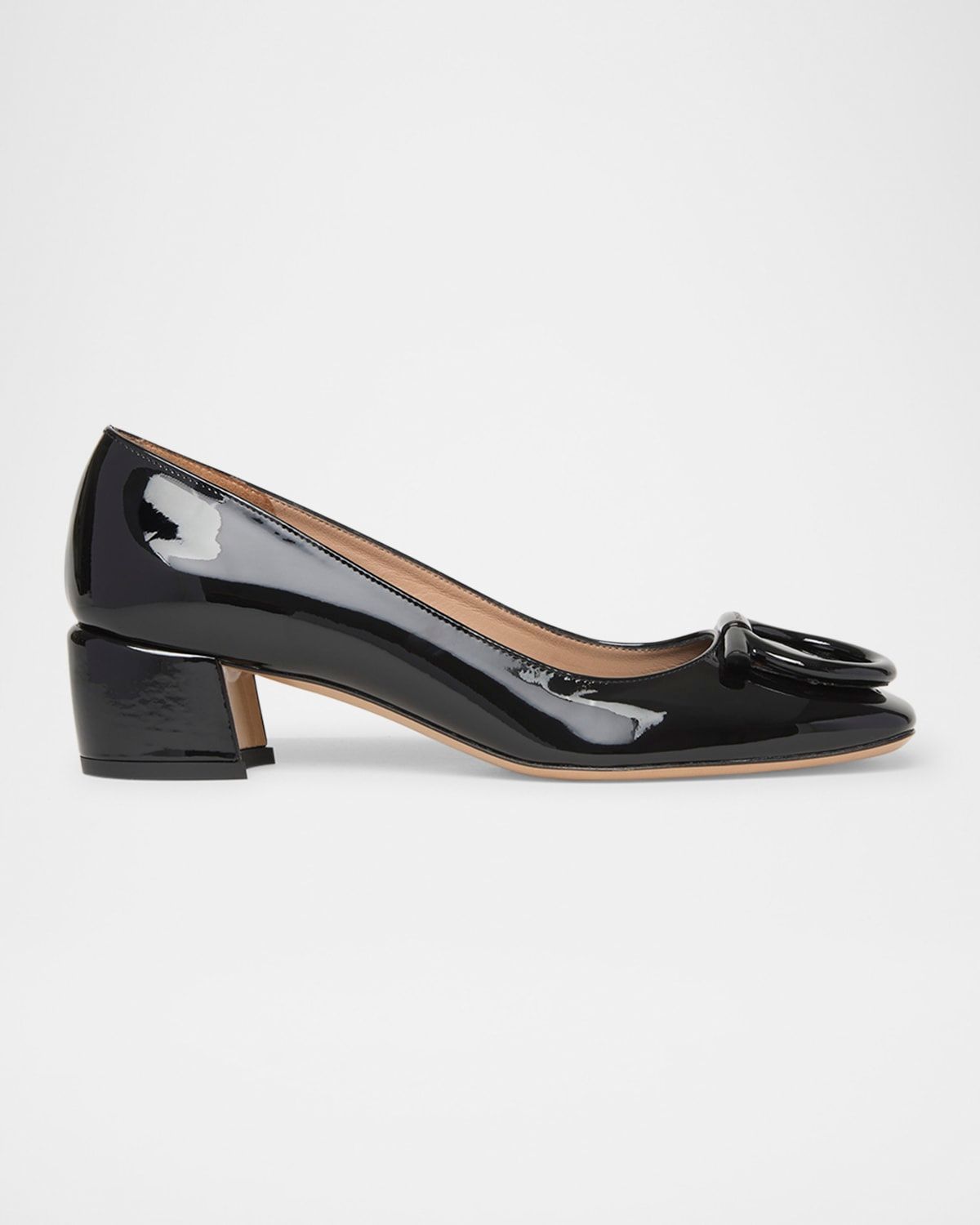 Mara Patent Gancini Block-Heel Pumps