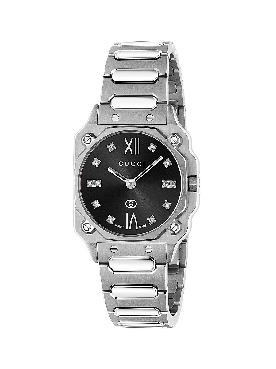 Women's G-Flat Stainless Steel & 0.06 TCW Diamond Bracelet Watch/24MM - Steel