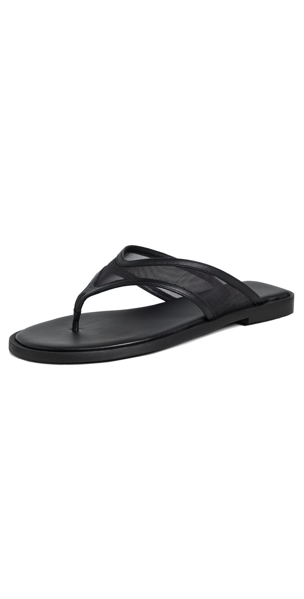 Freda Salvador Halle Flip Flops Black Mesh 7.5