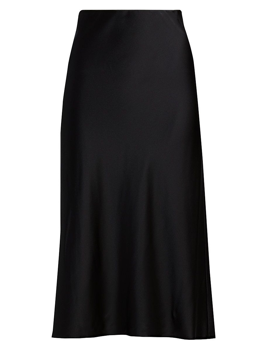 Women's Krisia Stretch-Silk Midi-Skirt - Black - Size XL