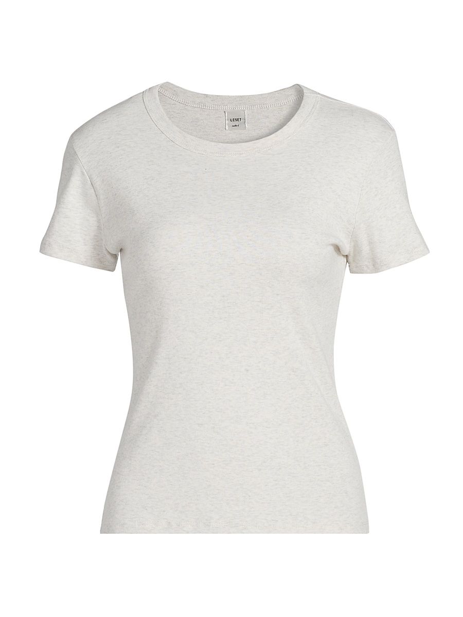 Leset Women's Nando Slim Fit Cotton T-Shirt - White - Size Small