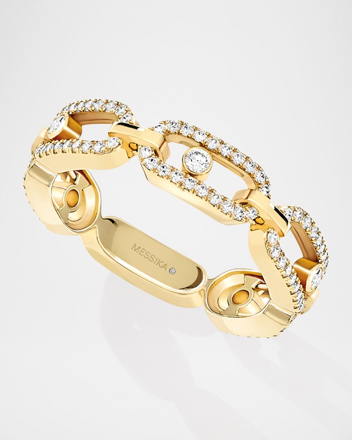 MOVE UNO 18K YELLOW GOLD DIAMOND PAVE RING