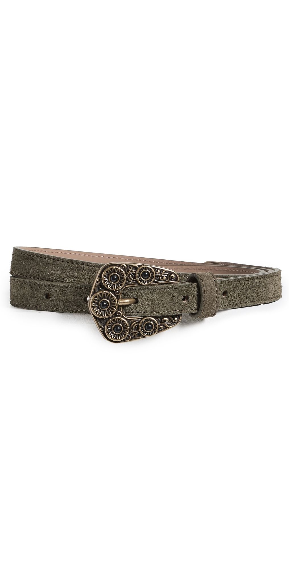 B-Low The Belt Elphie Suede Belt Olive/Brass XS