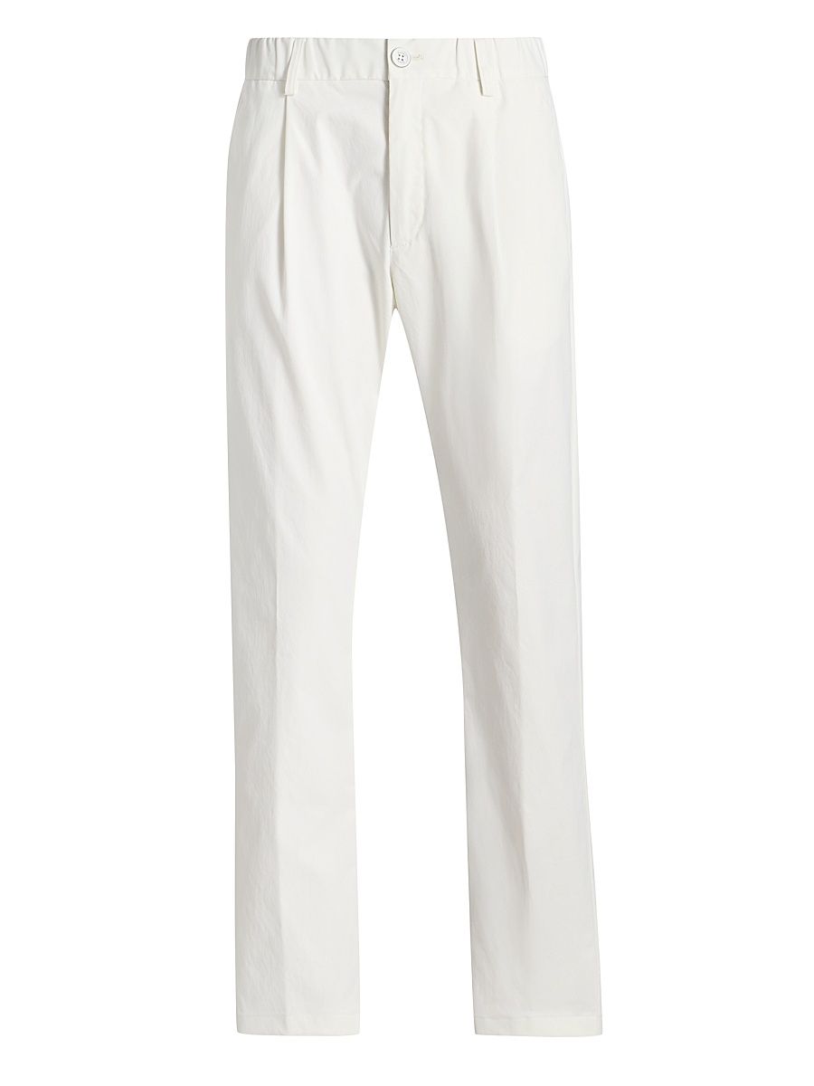 Men's Elasticized Waist Straight-Leg Pants - White - Size XXL