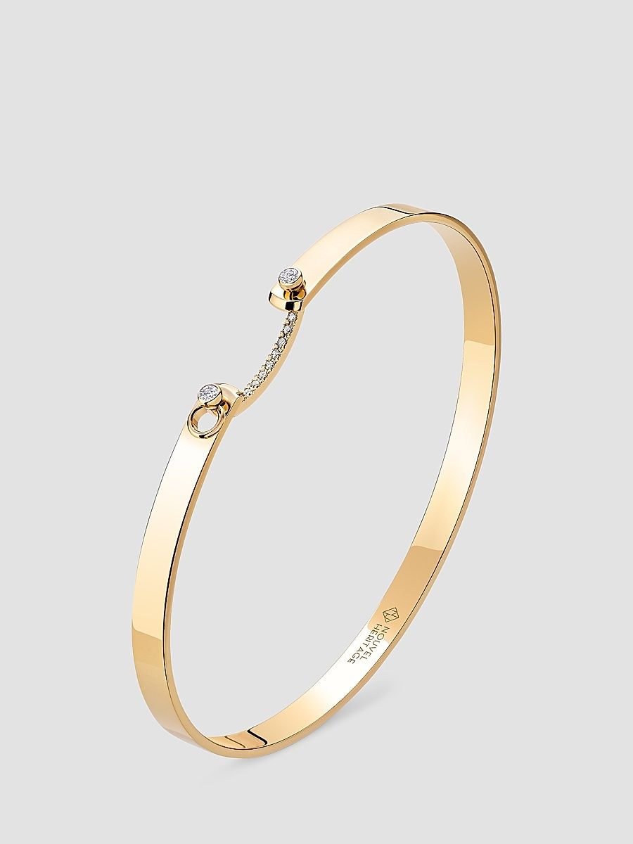 Women's Mood Business Meeting 18K Yellow Gold & 0.11 TCW Diamond Bangle - Yellow Gold - Size 18