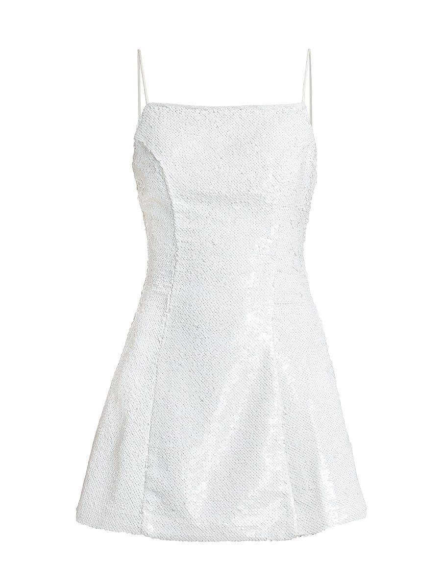 Women's Kiara Sequin Sleeveless Minidress - White Sequin - Size Large