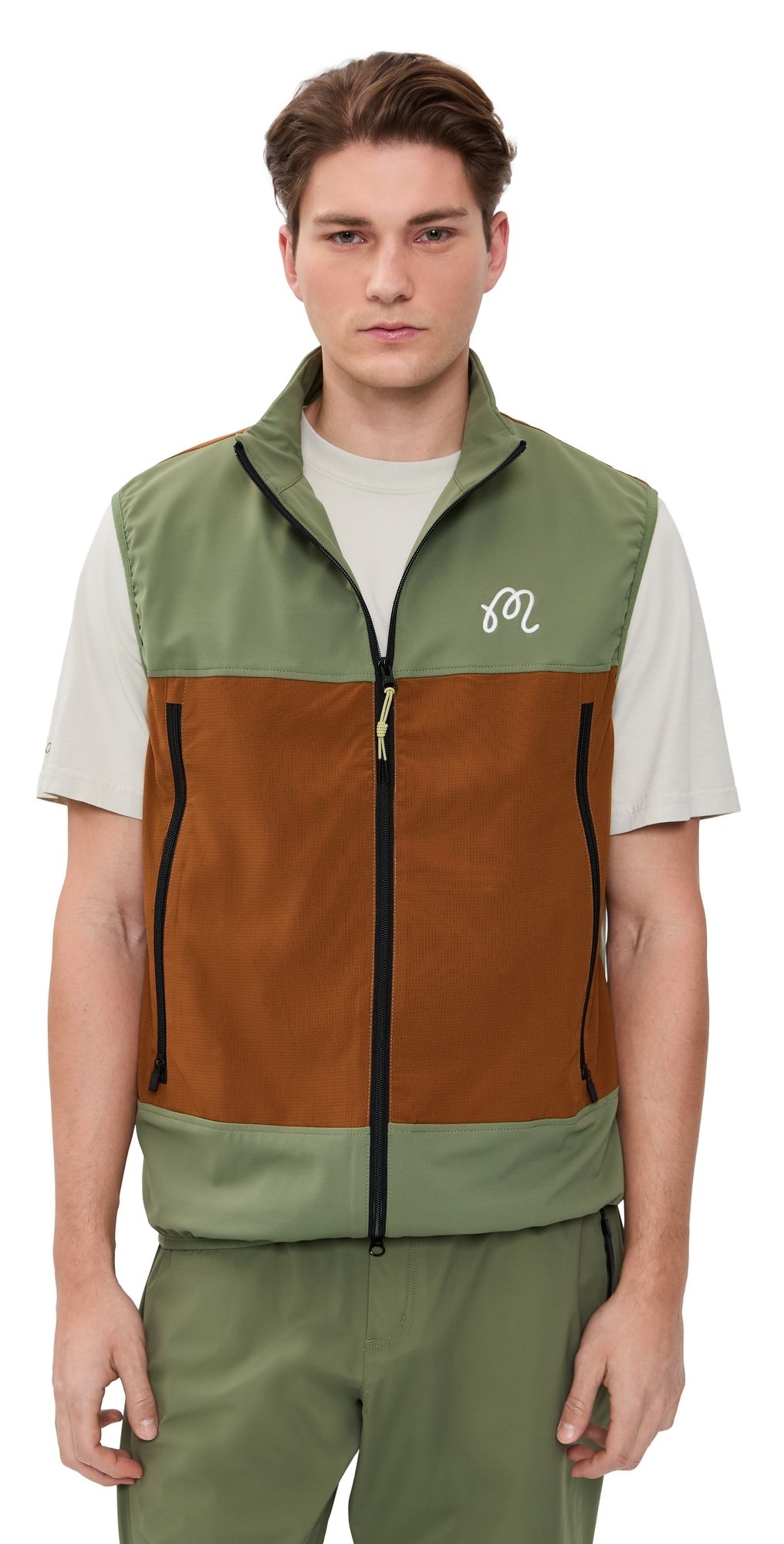 Malbon Golf Foraging Fairways Albatross Vest Olivine/Pecan S