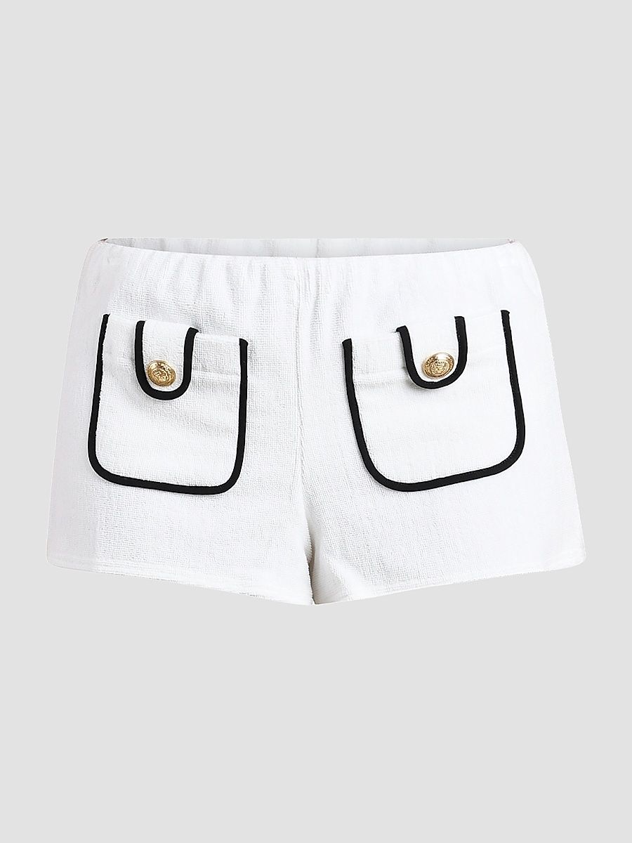 Women's Fine Line Amiya Shorts - White - Size Large