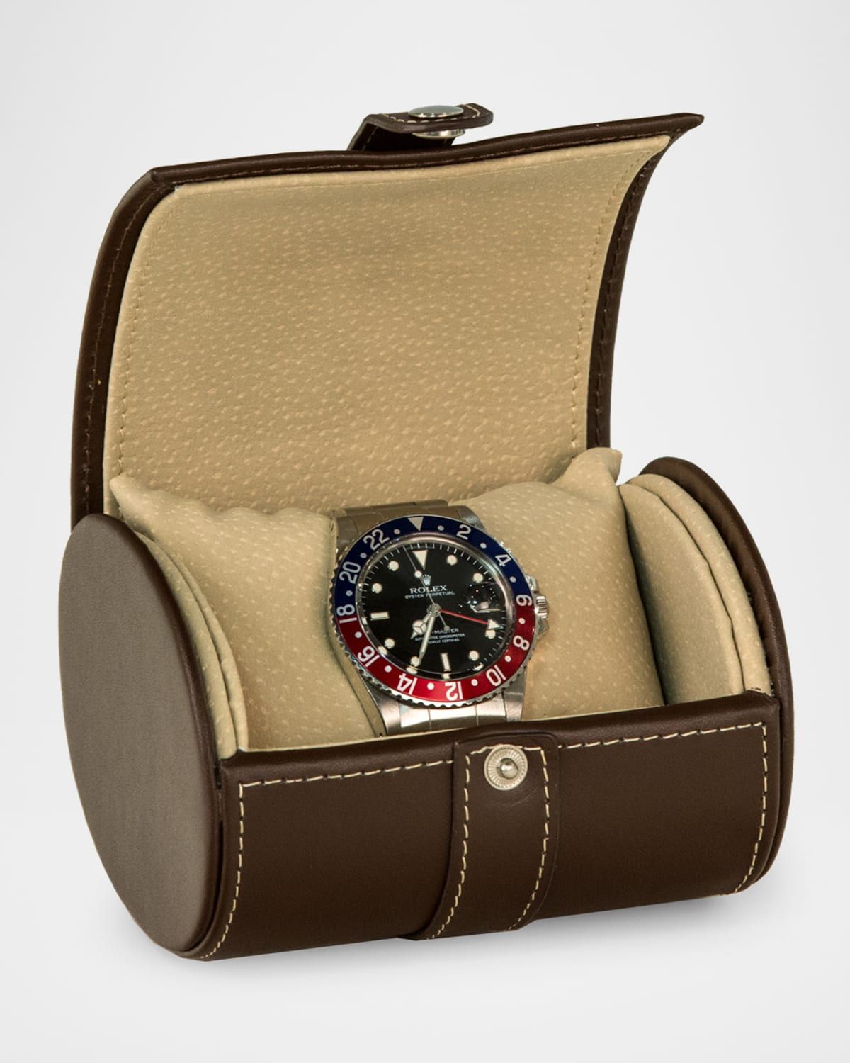 Men & apos;s Leather Single-Watch Travel Case