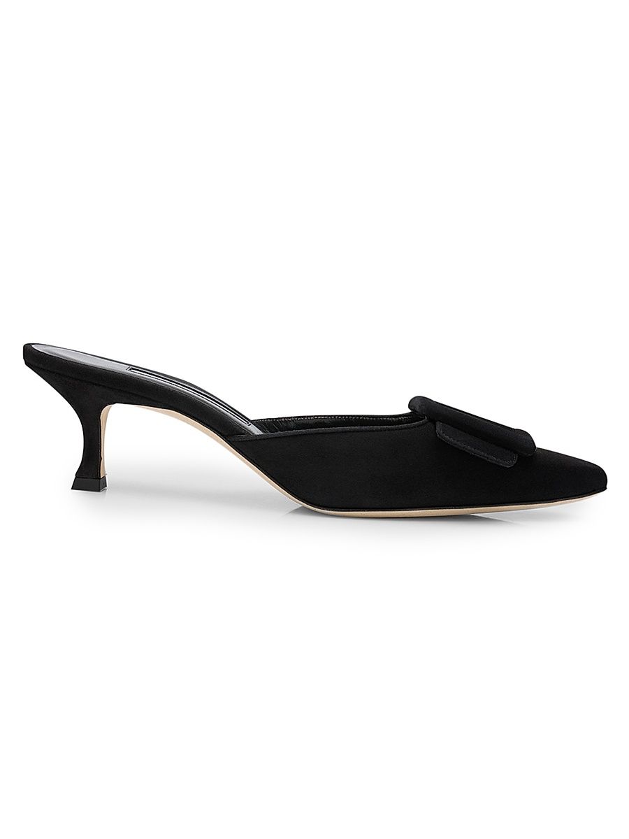 Women's Maysale 50MM Suede Mules - Black - Size 10.5