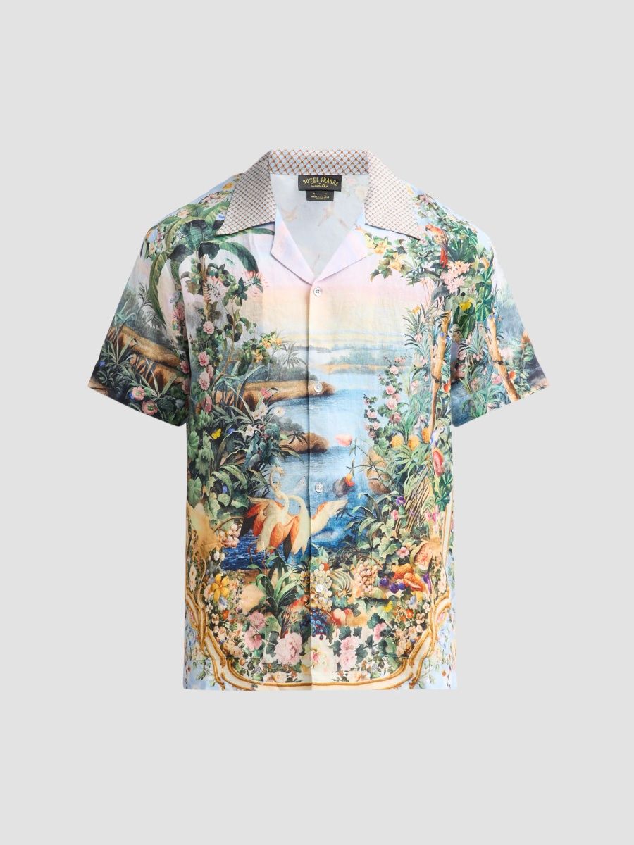 Camilla Men's Sisi Society Linen Short-Sleeve Cabana Shirt - Sisi Society - Size Small