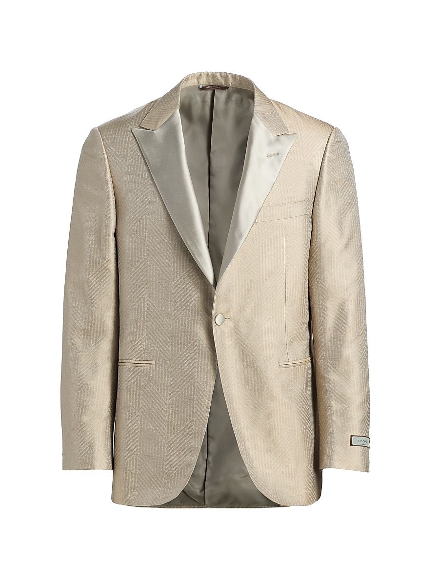 Men's Macro Pattern Silk Dinner Jacket - Copper - Size 40
