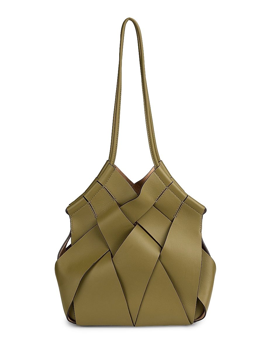Women's Charlotte Leather Tote Bag - Olive