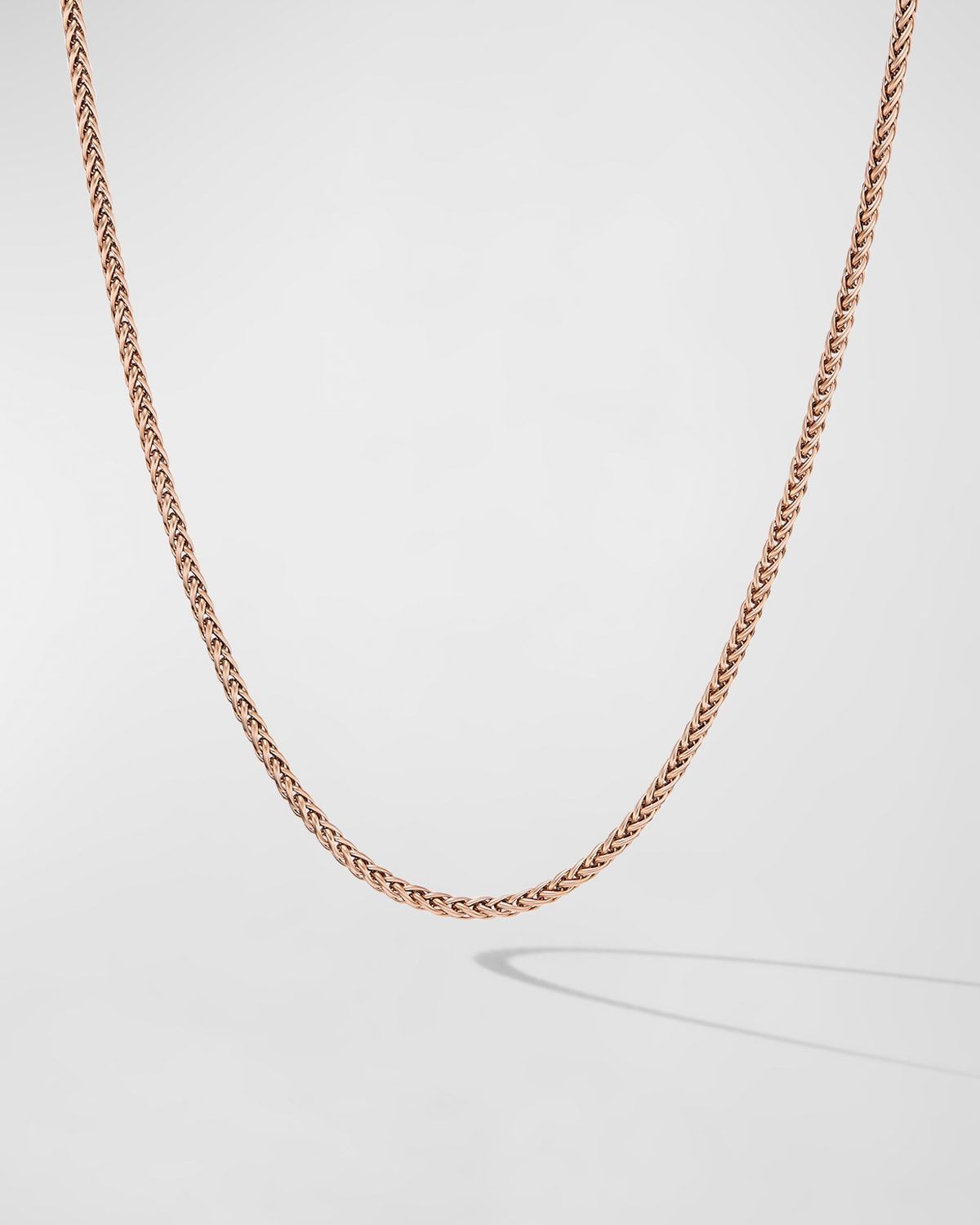2.5mm Men & apos;s Wheat Chain Necklace in 18K Gold