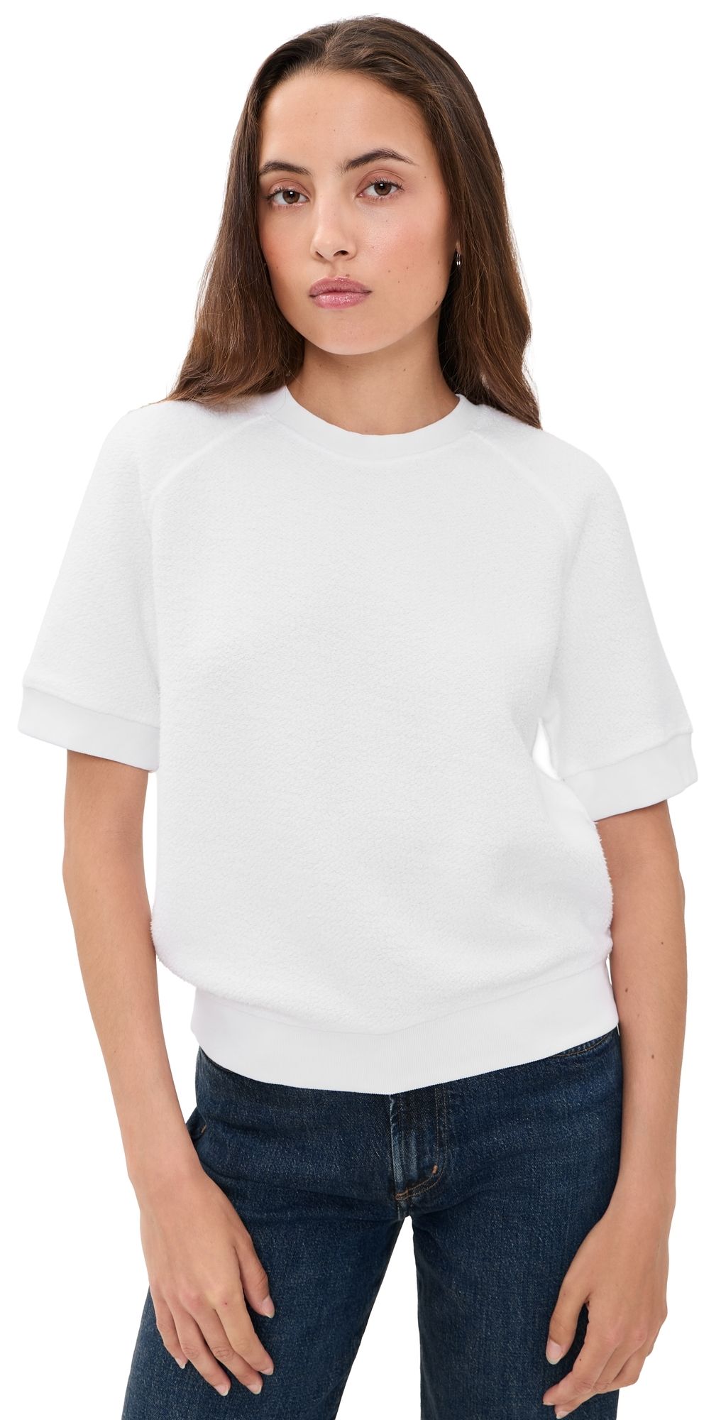 perfectwhitetee Kennedy Reverse Fleece Sweatshirt White M