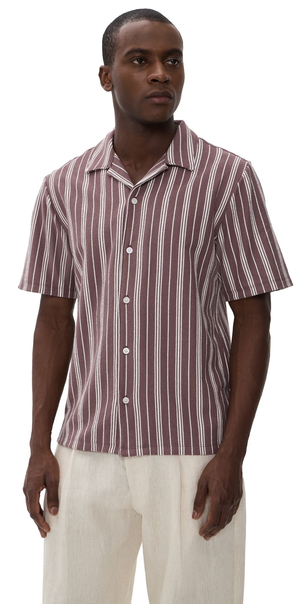 Madewell Florence Shirt Stripe Chalked Fig XXL