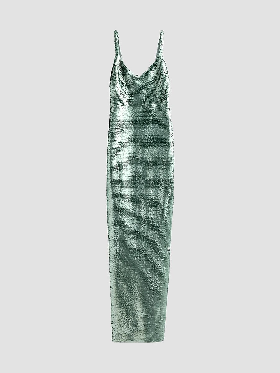 Women's Karma Sequin Maxi Dress - Matte Teal Sequins - Size 16
