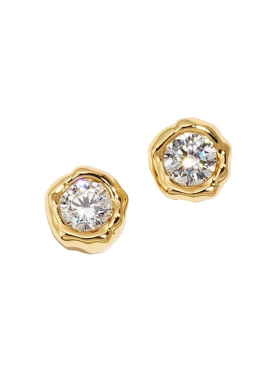 Women's Asterales 14K Gold-Plated & Cubic Zirconia Stud Earrings - Yellow Gold