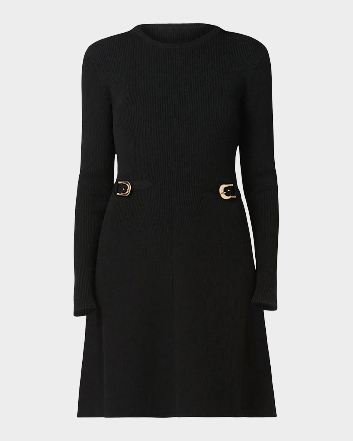 Janice A-Line Rib Knit Mini Dress