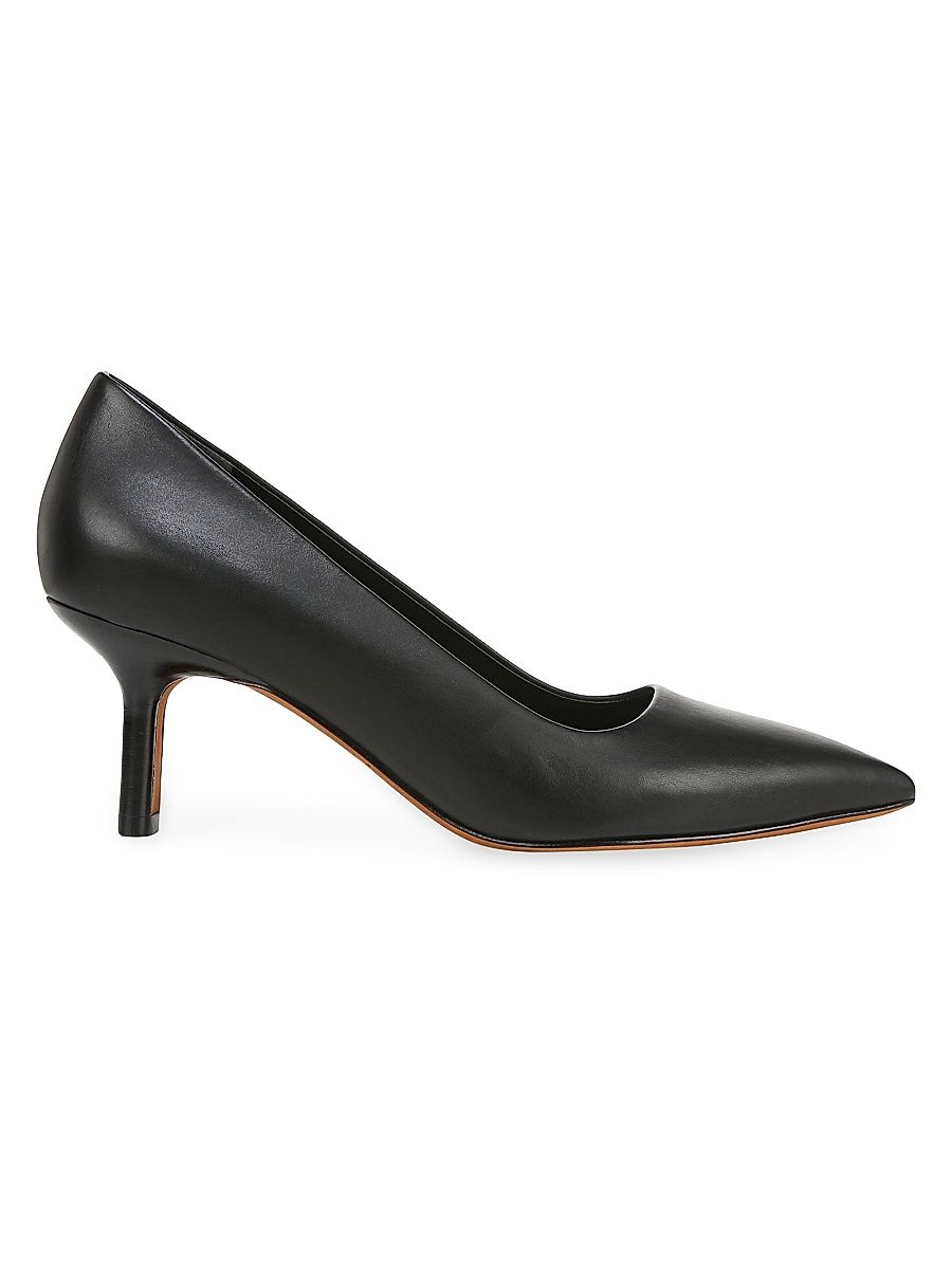 Women's Paris 50MM Leather Kitten-Heel Pumps - Black - Size 9